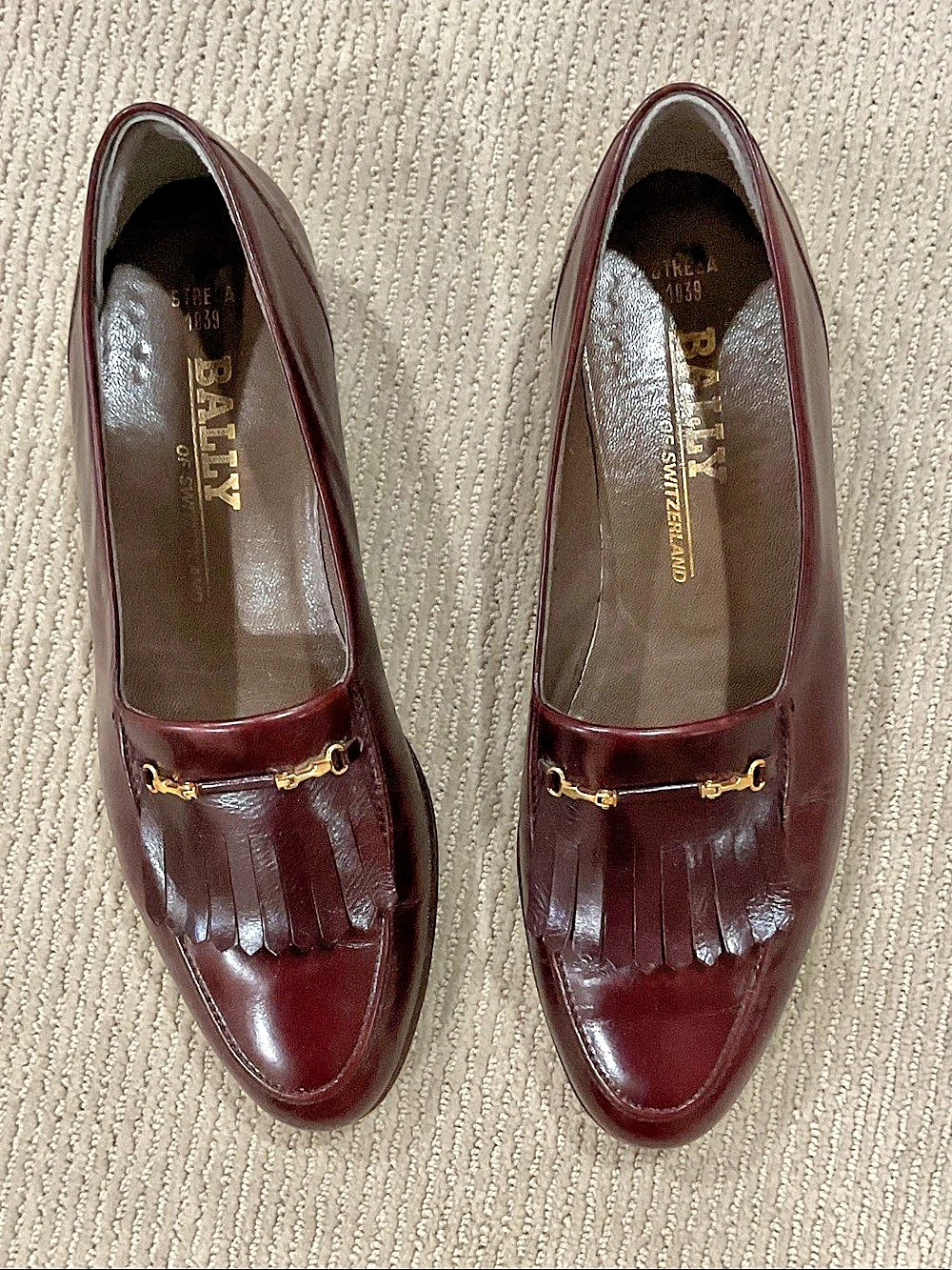Bally Burgundy Heels US 7